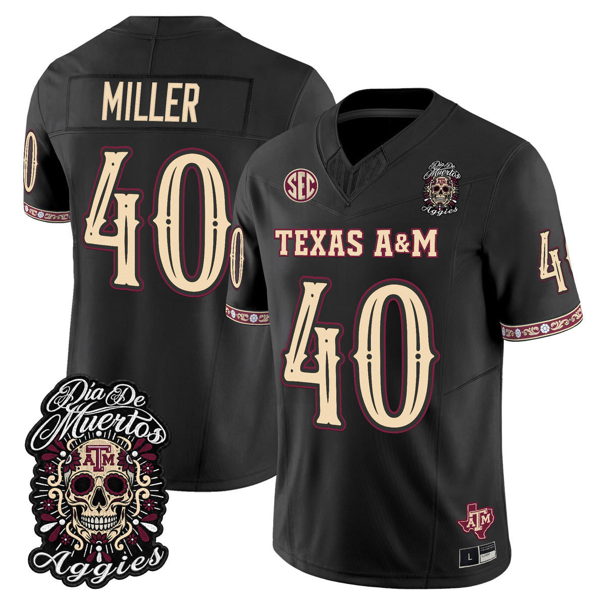 Men's Texas A&M Aggies Día de los Muertos Vapor Limited Jersey - All Stitched