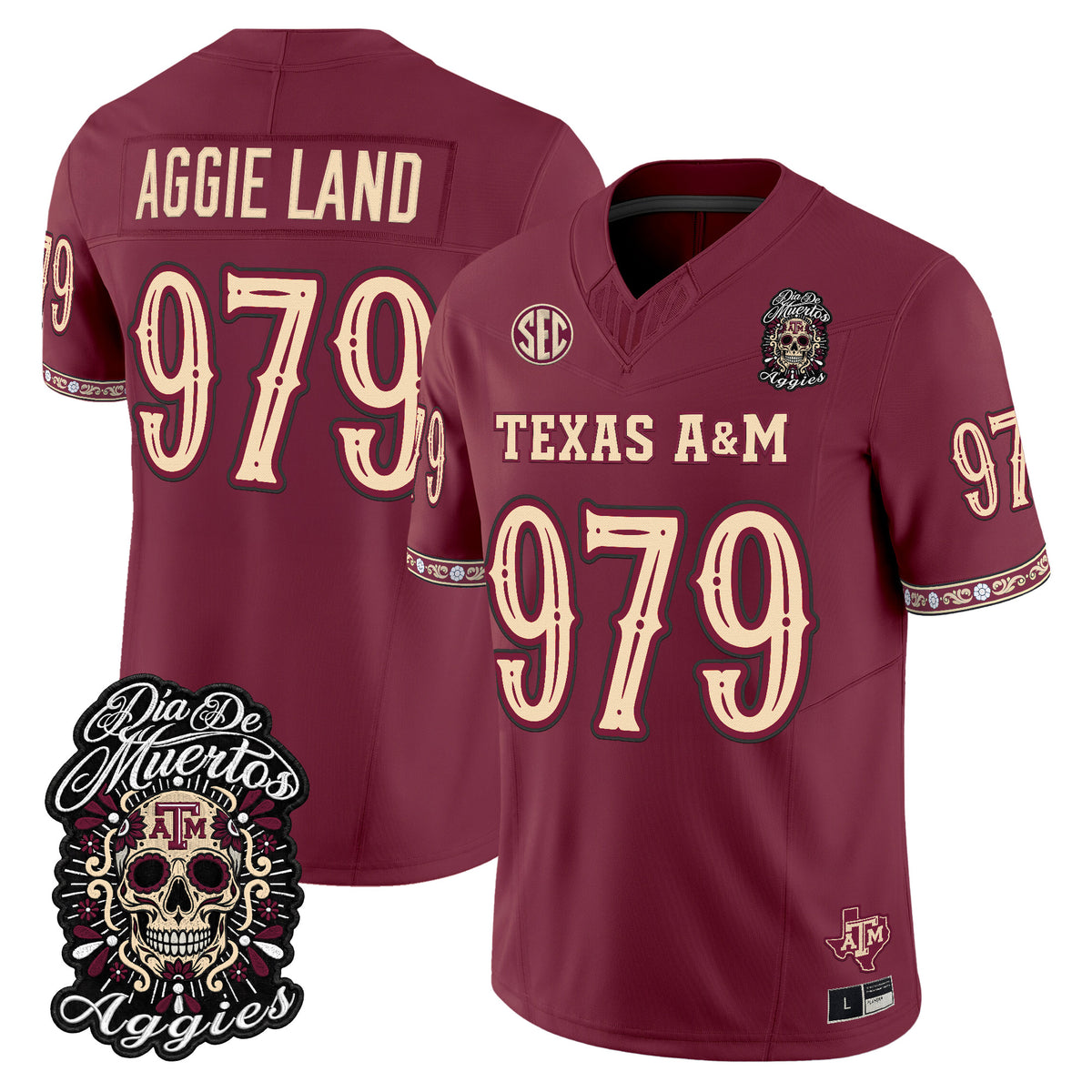 Men's Texas A&M Aggies Día de los Muertos Vapor Limited Jersey - All Stitched