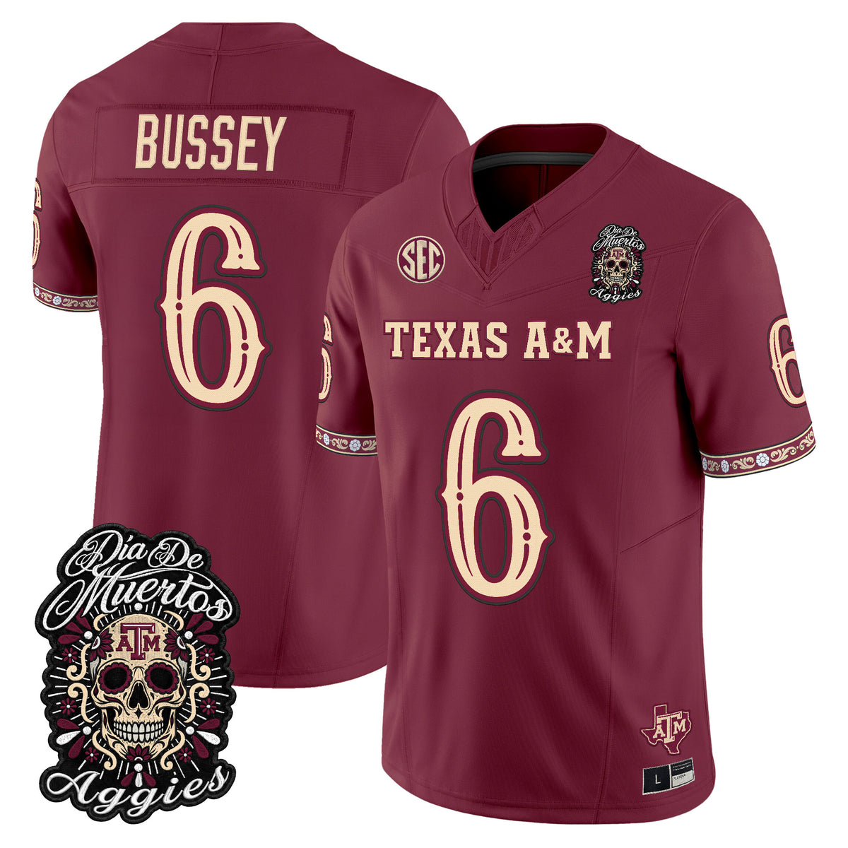Men's Texas A&M Aggies Día de los Muertos Vapor Limited Jersey - All Stitched