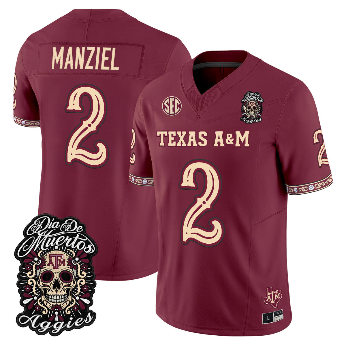 Men's Texas A&M Aggies Día de los Muertos Vapor Limited Jersey - All Stitched