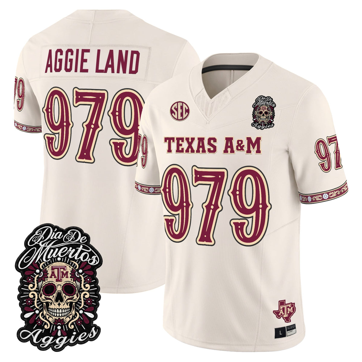 Men's Texas A&M Aggies Día de los Muertos Vapor Limited Jersey - All Stitched