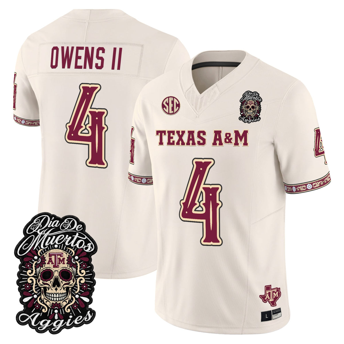 Men's Texas A&M Aggies Día de los Muertos Vapor Limited Jersey - All Stitched