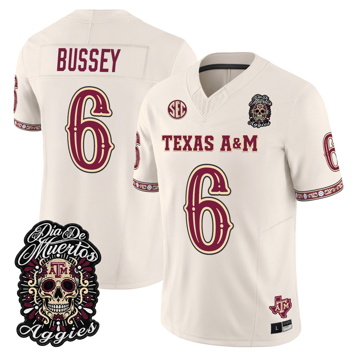 Men's Texas A&M Aggies Día de los Muertos Vapor Limited Jersey - All Stitched