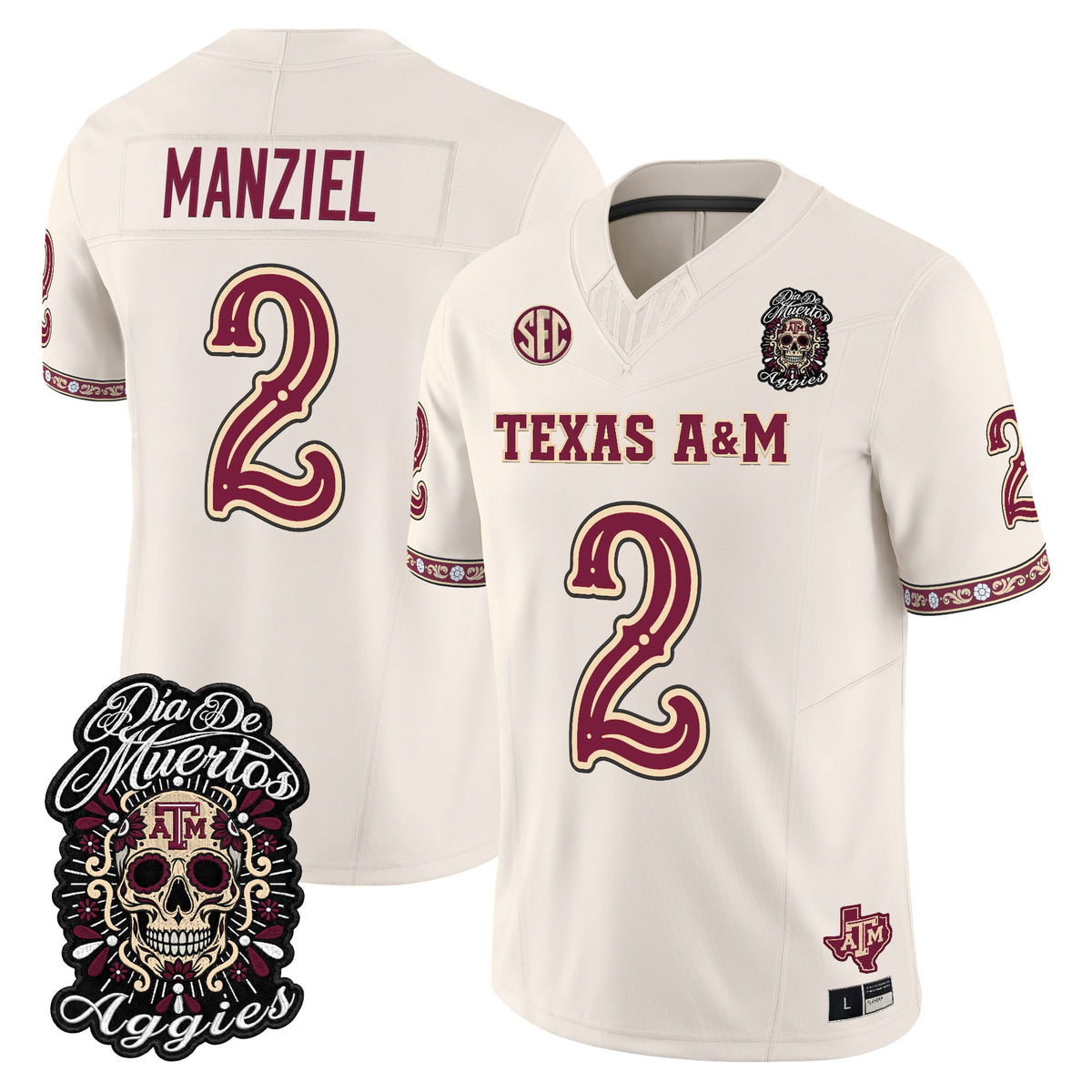 Men's Texas A&M Aggies Día de los Muertos Vapor Limited Jersey - All Stitched
