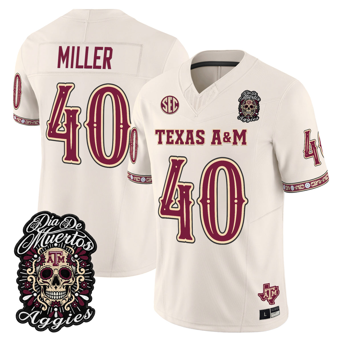 Men's Texas A&M Aggies Día de los Muertos Vapor Limited Jersey - All Stitched