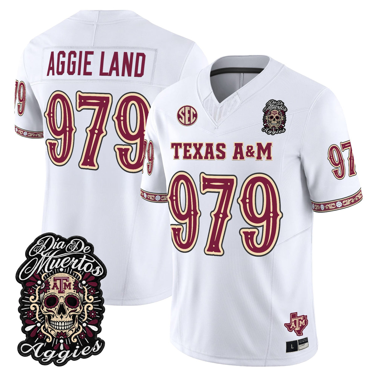 Men's Texas A&M Aggies Día de los Muertos Vapor Limited Jersey - All Stitched