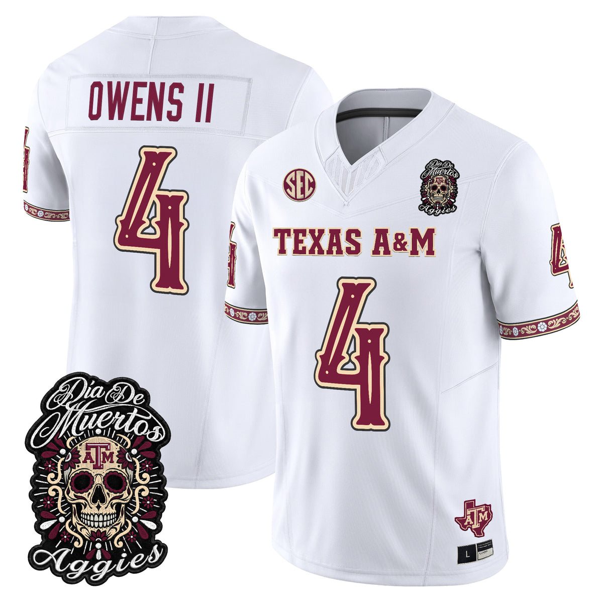 Men's Texas A&M Aggies Día de los Muertos Vapor Limited Jersey - All Stitched