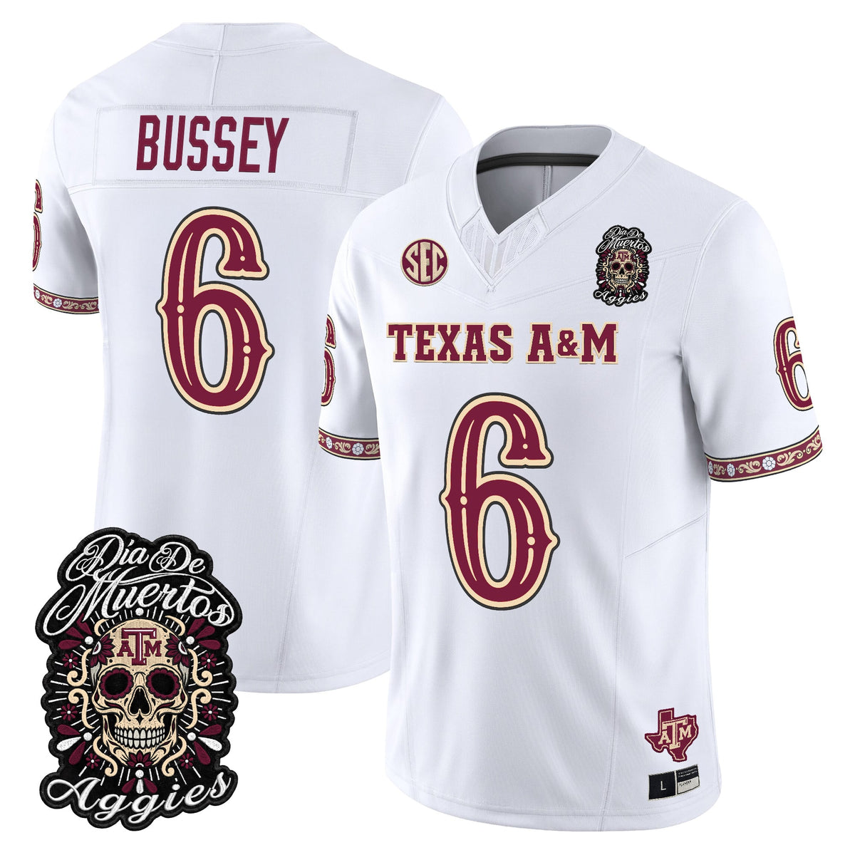 Men's Texas A&M Aggies Día de los Muertos Vapor Limited Jersey - All Stitched