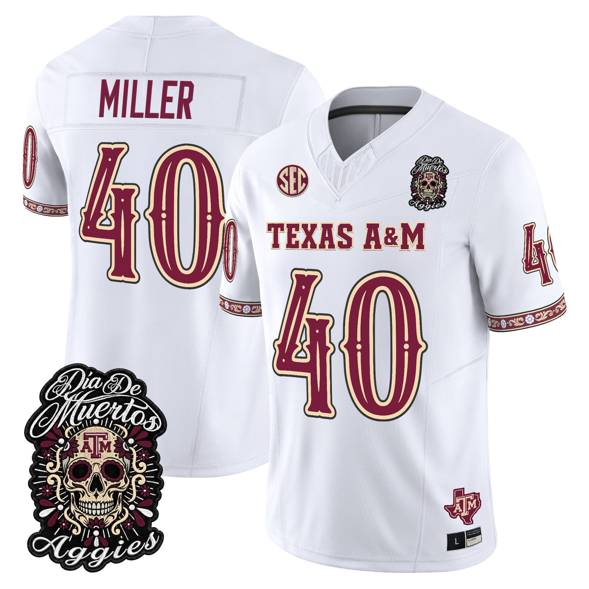 Men's Texas A&M Aggies Día de los Muertos Vapor Limited Jersey - All Stitched