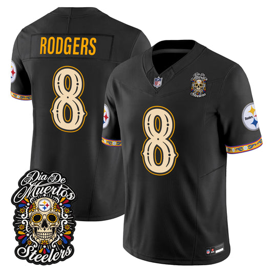 Men's Pittsburgh Steelers Día de los Muertos Vapor Limited Jersey - All Stitched