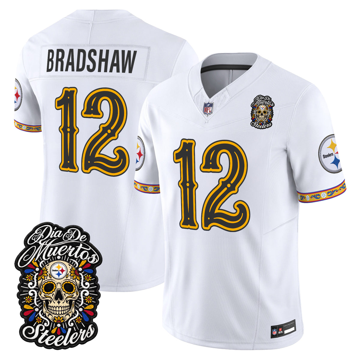 Men's Pittsburgh Steelers Día de los Muertos Vapor Limited Jersey - All Stitched