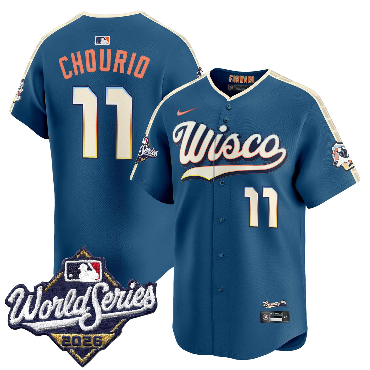 Men's Milwaukee Brewers 2026 World Series Vapor Premier Limited Jersey - All Stitched - City Connect - Jackson Chourio