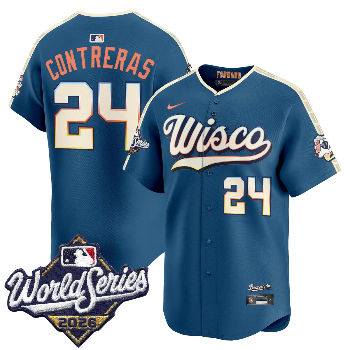 Men's Milwaukee Brewers 2026 World Series Vapor Premier Limited Jersey - All Stitched - City Connect - William Contreras