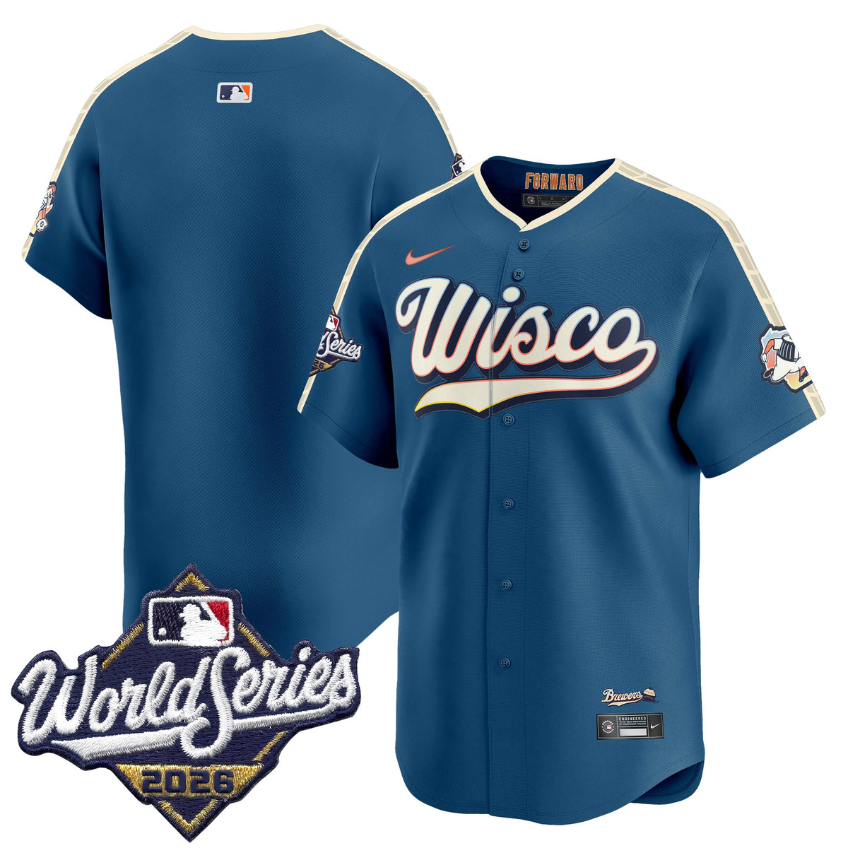 Men's Milwaukee Brewers 2026 World Series Vapor Premier Limited Jersey - All Stitched - City Connect - Team