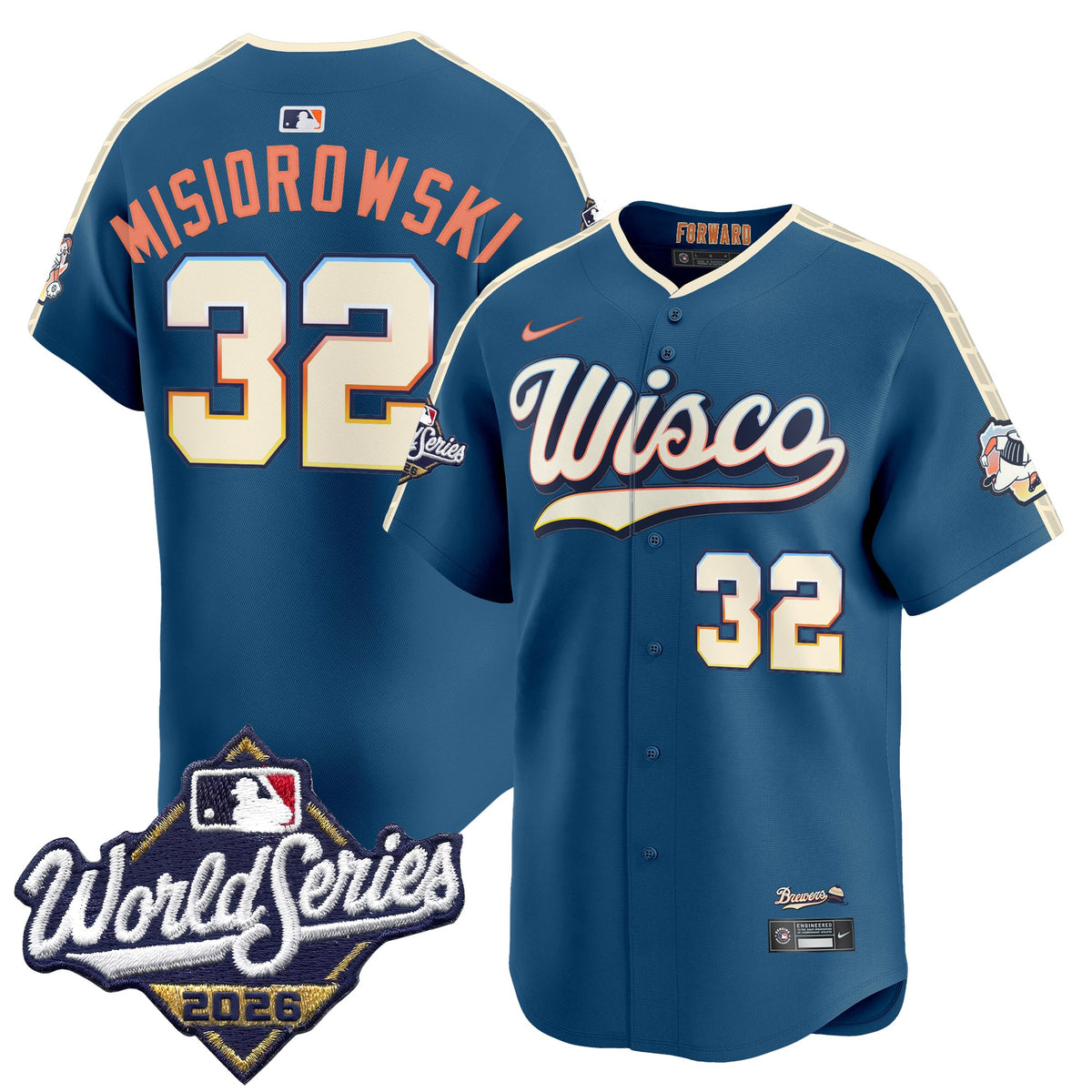 Men's Milwaukee Brewers 2026 World Series Vapor Premier Limited Jersey - All Stitched - City Connect - Jacob Misiorowski