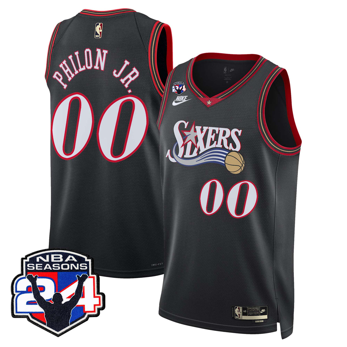 Men's Philadelphia 76ers Swingman Jersey - 24th Season Patch - All Stitched