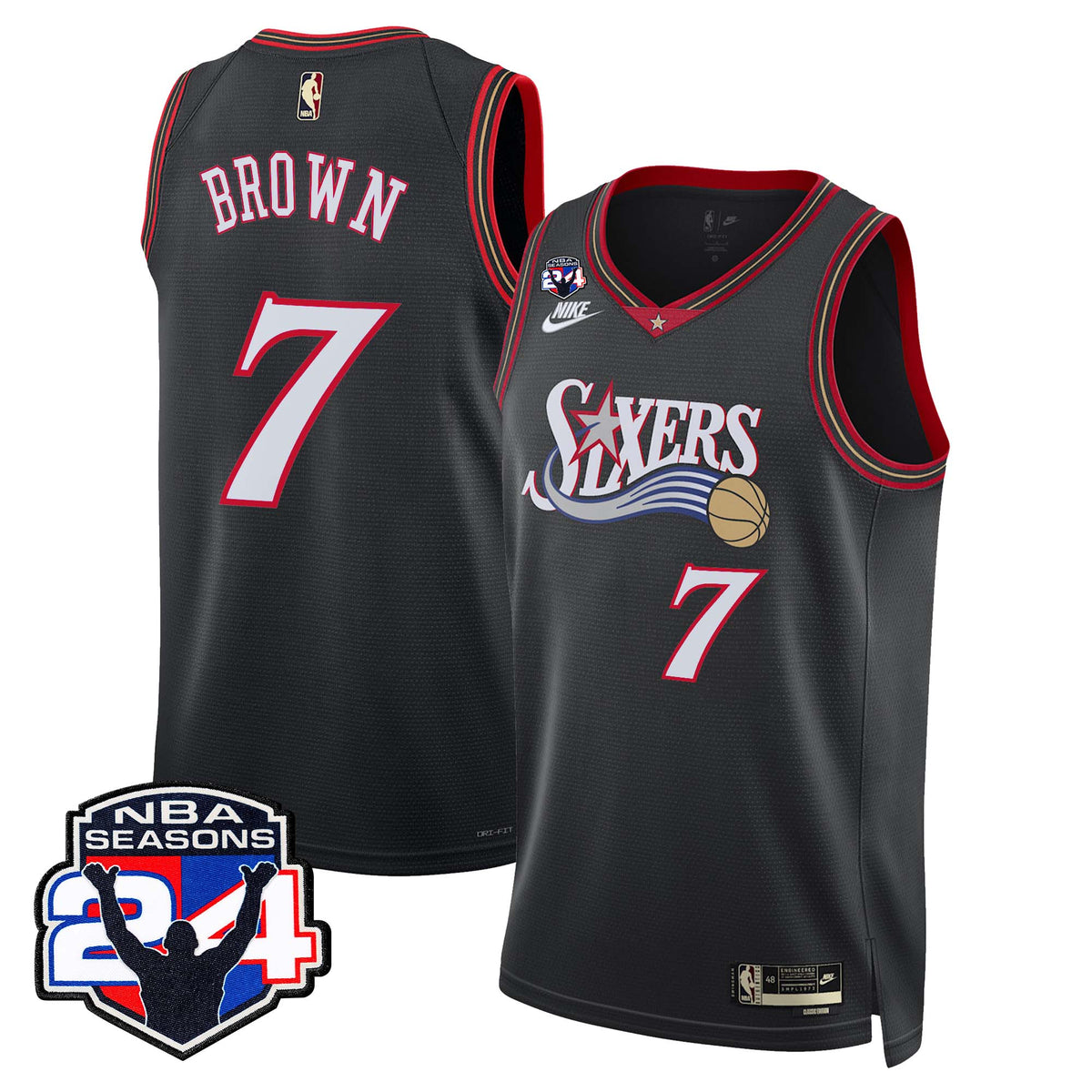 Men's Philadelphia 76ers Swingman Jersey - 24th Season Patch - All Stitched