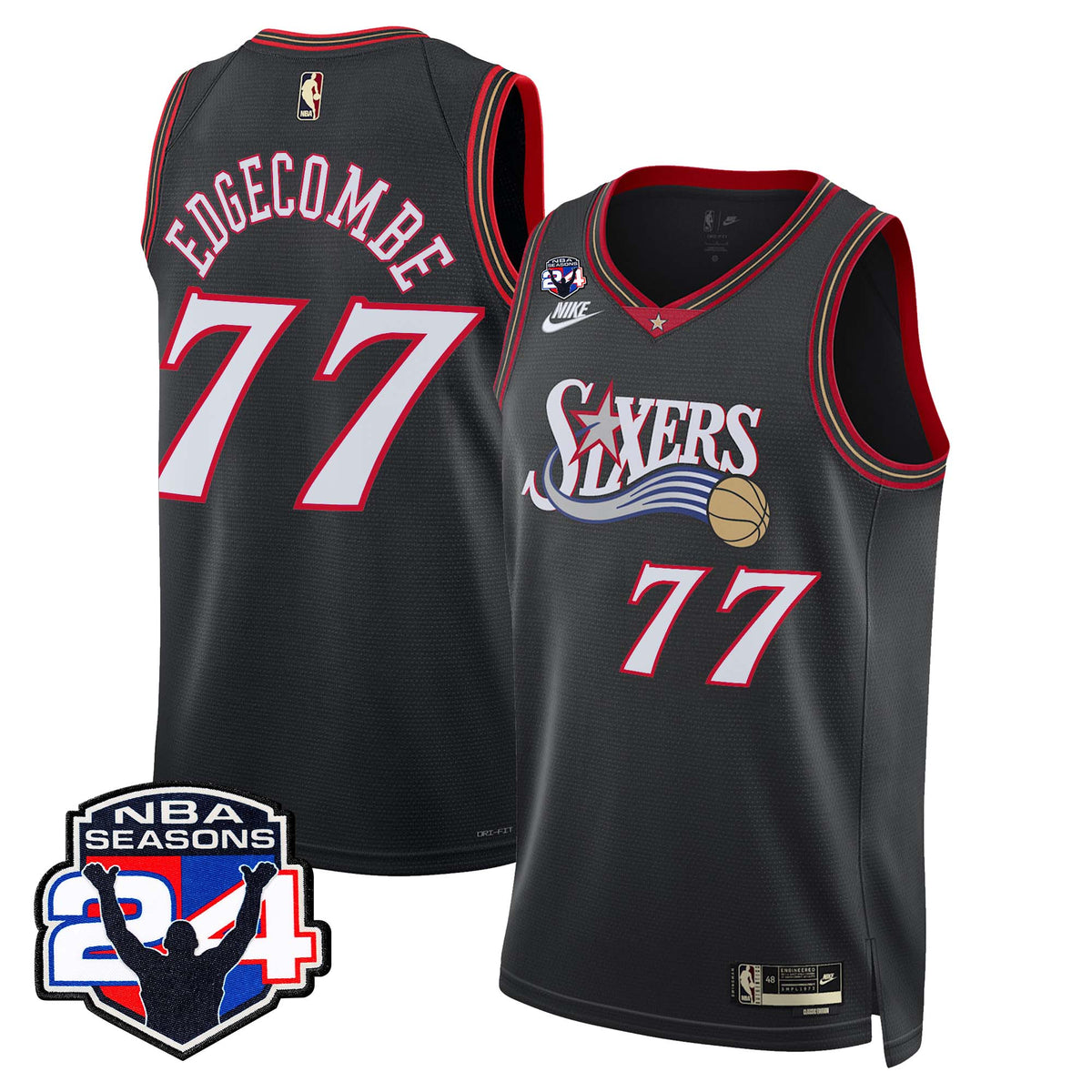 Men's Philadelphia 76ers Swingman Jersey - 24th Season Patch - All Stitched