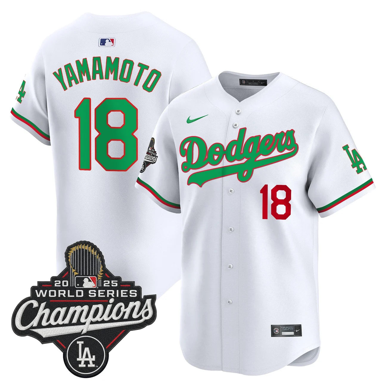 Men's Dodgers Mexico 2025 World Series Champions Vapor Premier Limited Jersey  - All Stitched