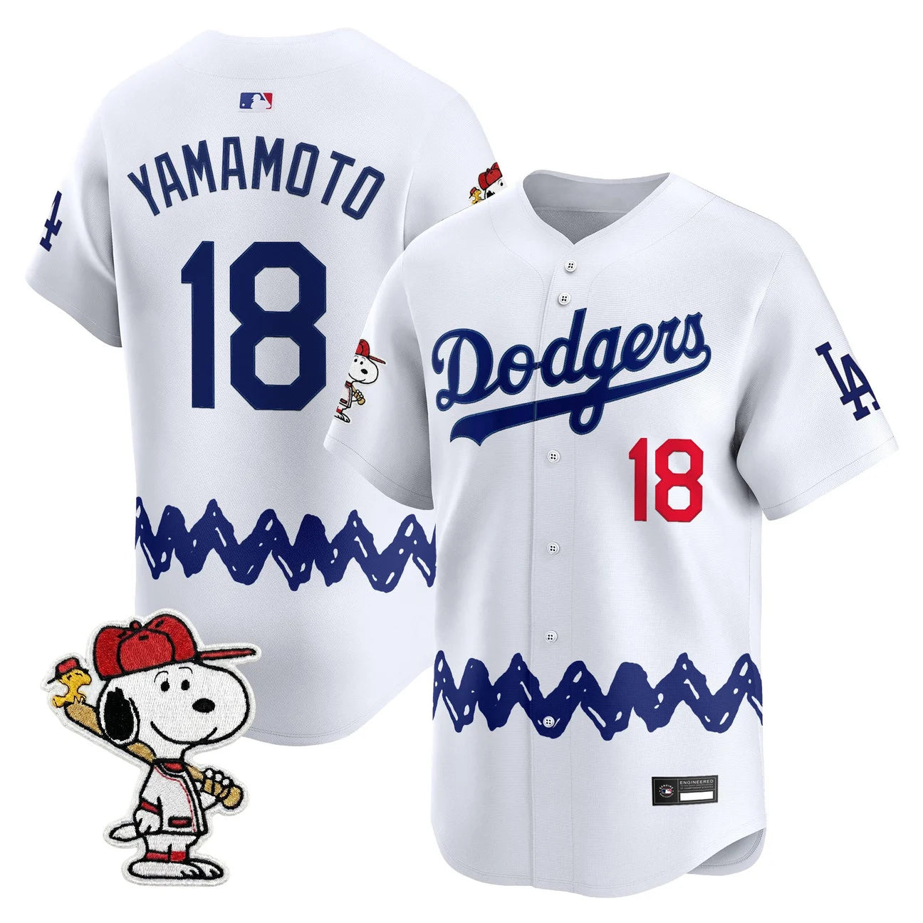 Men's Los Angeles Dodgers x Peanuts Vapor Premier Limited Jersey - Stitched