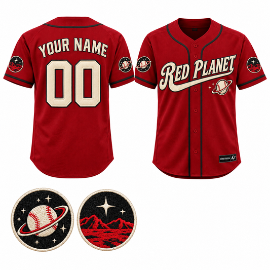 Red Planet Club Custom Baseball Jersey - All Stitched - Red product image