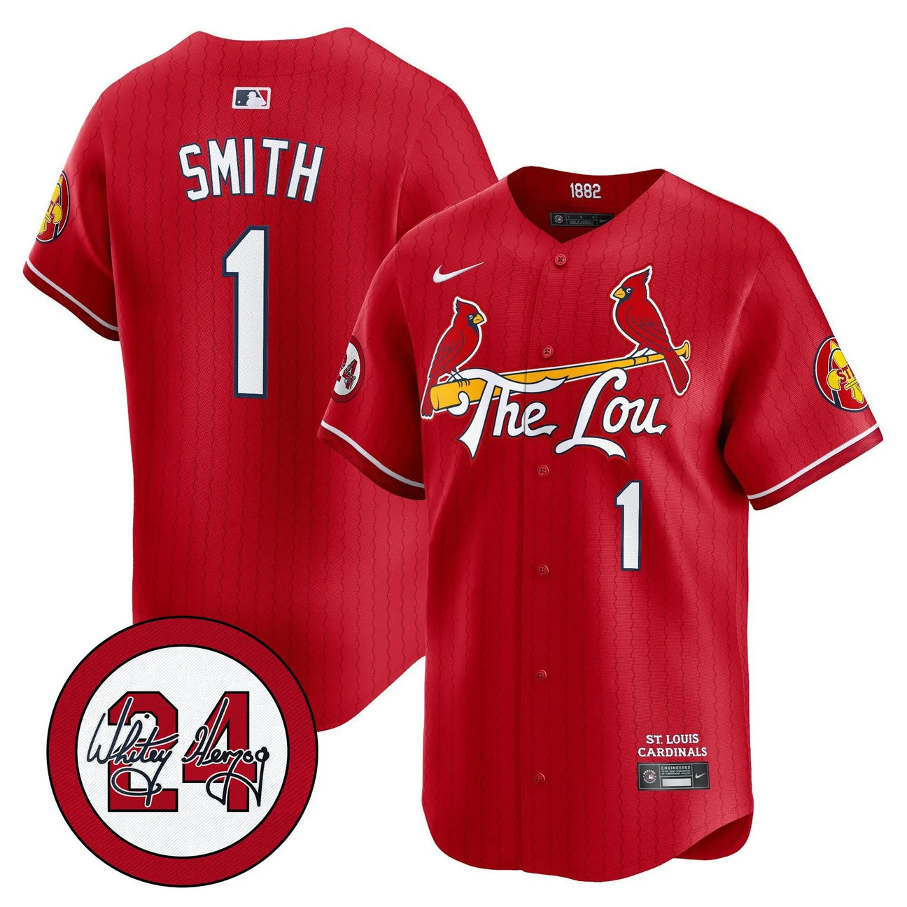 Men's St. Louis Cardinals Whitey Herzog Patch Vapor Premier Limited Jersey - All Stitched