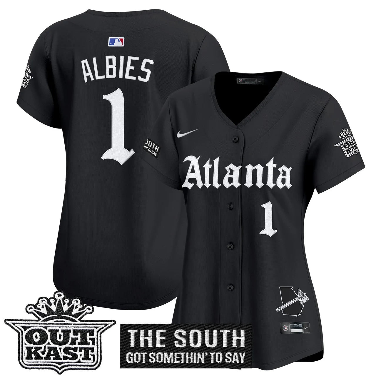 Women's Atlanta Braves 'Gothic South x Outkast Edition' Vapor Premier Limited Jersey - All Stitched