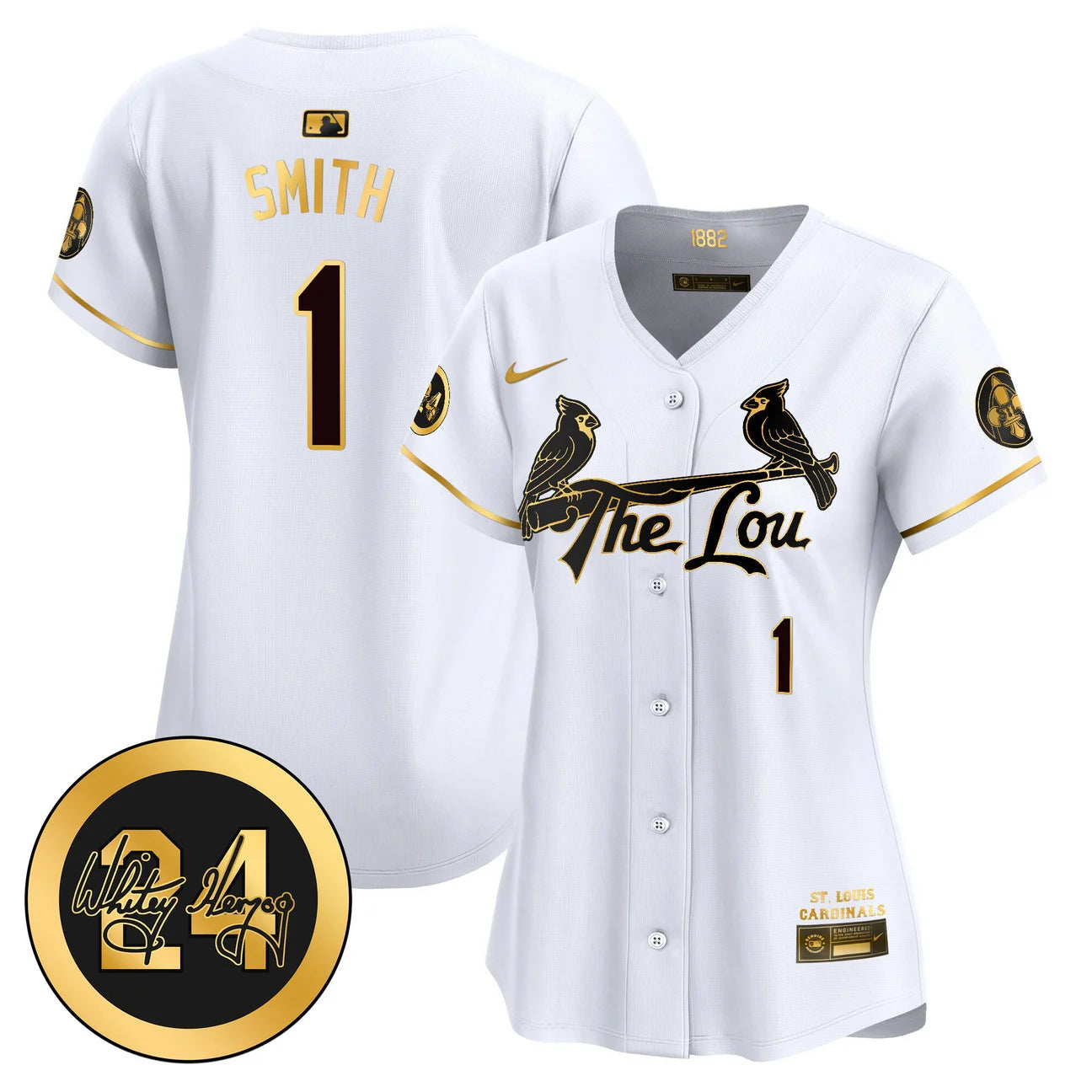 Women's St. Louis Cardinals 2024 City Connect Whitey Herzog Patch Vapor Premier Limited Jersey - All Stitched
