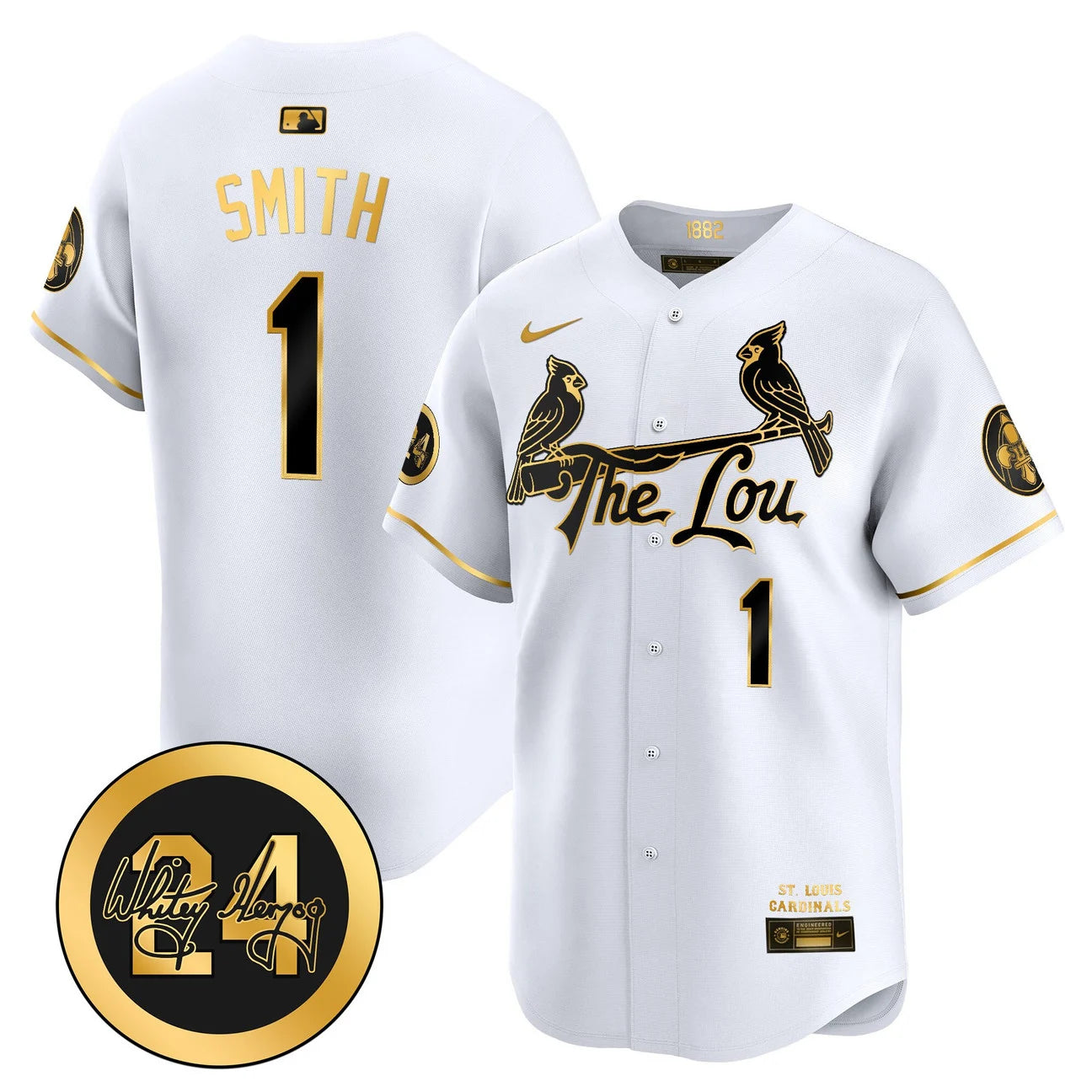 Men's St. Louis Cardinals Whitey Herzog Patch Vapor Premier Limited Jersey - All Stitched