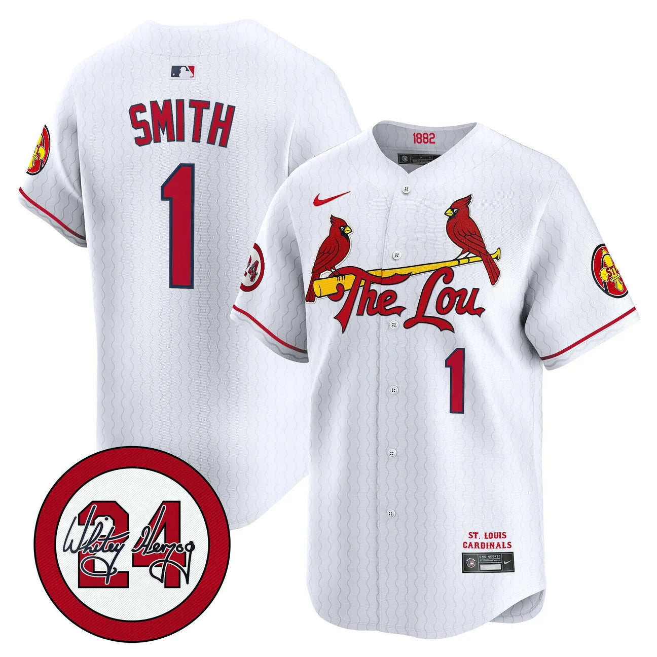 Men's St. Louis Cardinals Whitey Herzog Patch Vapor Premier Limited Jersey - All Stitched
