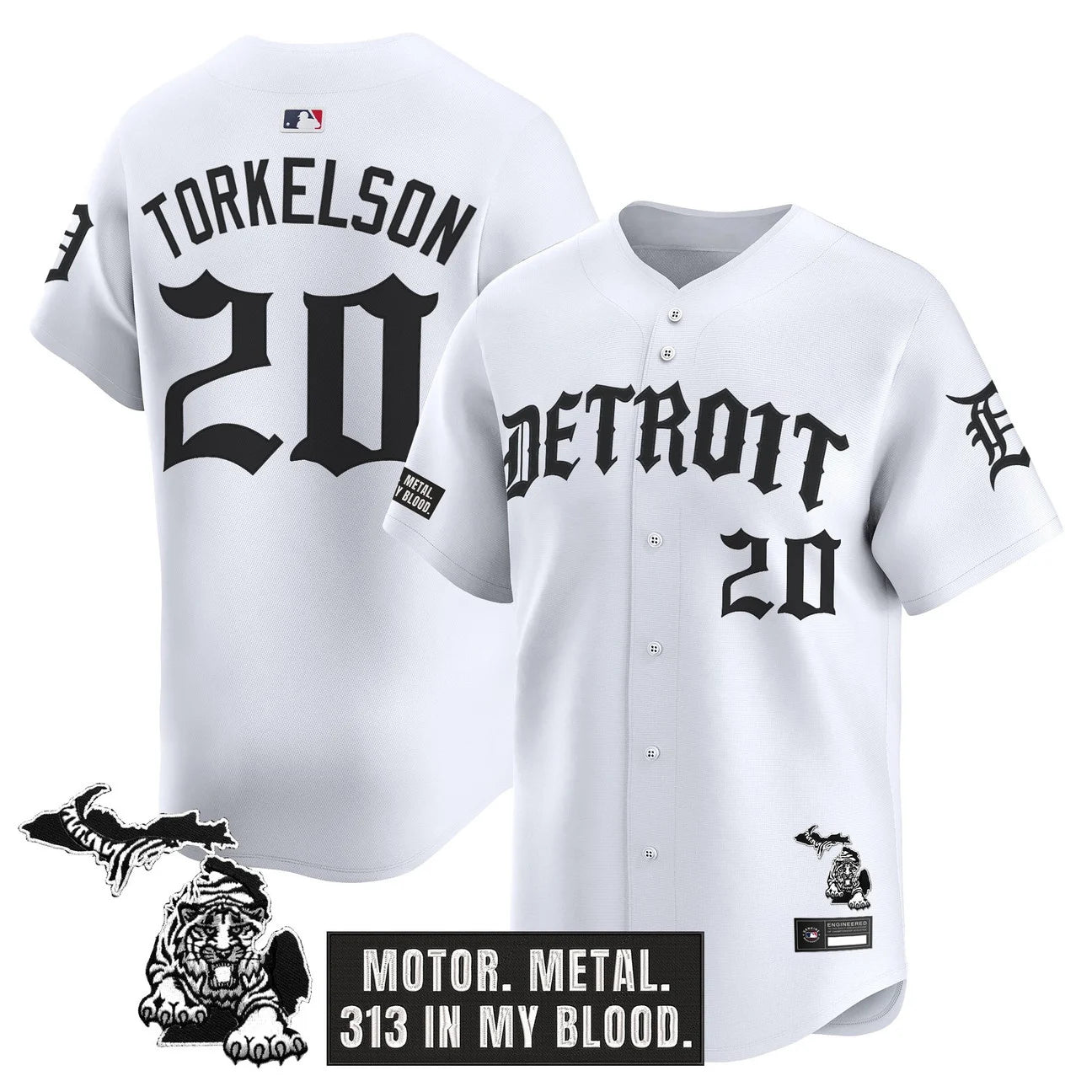 Jersey Vapor Premier de Edición Limitada 'Old English' de los Detroit Tigers para Hombre - Todo Bordado