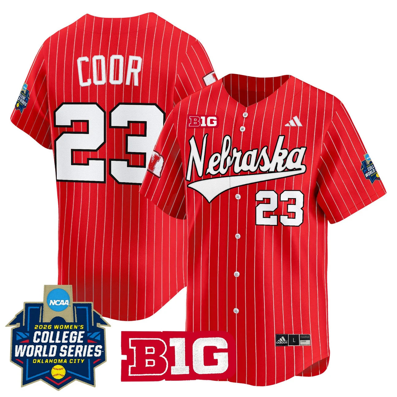 Men's Size - Nebraska Cornhuskers Softball 2026 World Series (WCWS) Vapor Premier Limited Jersey - All Stitched
