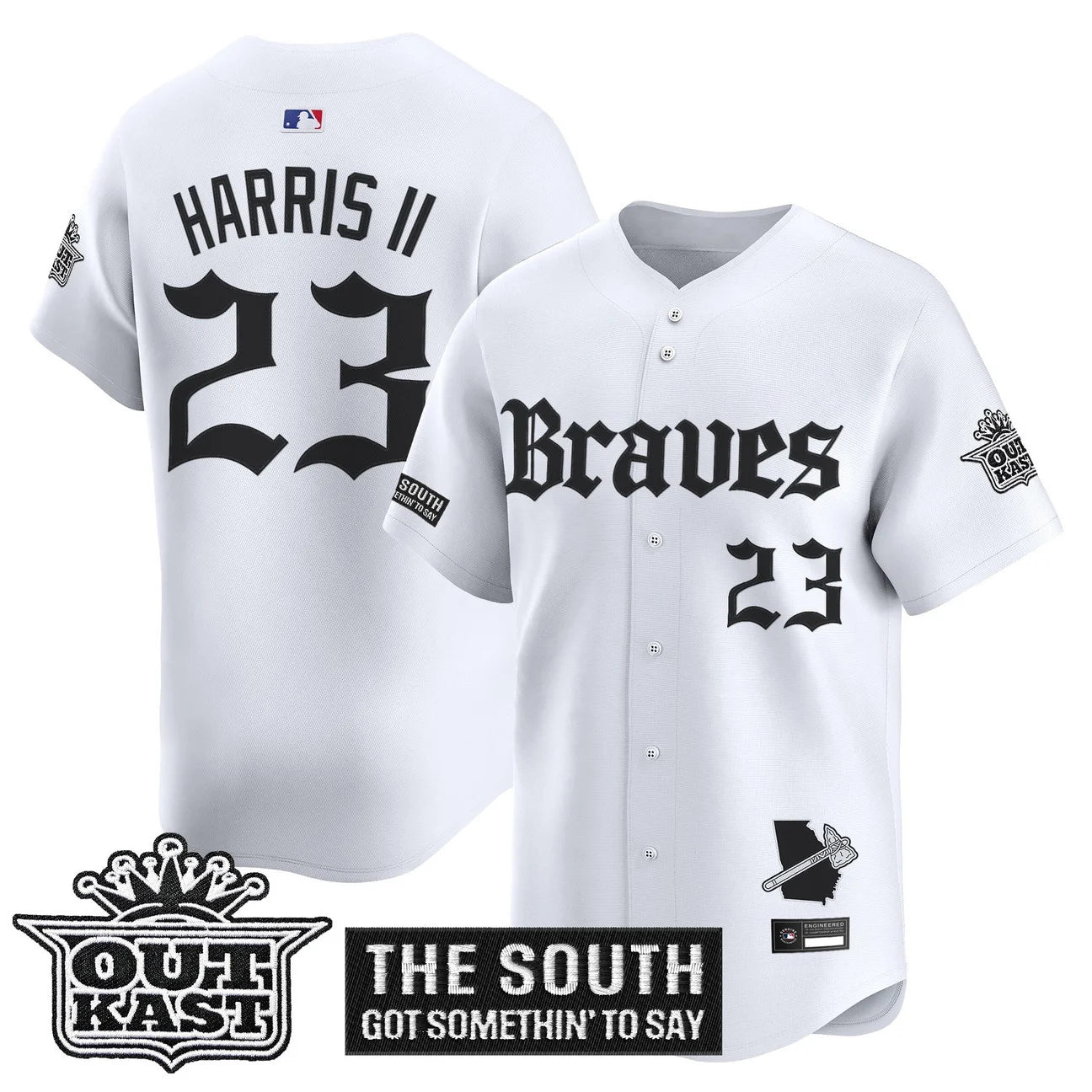 Men's Atlanta Braves 'Gothic South x Outkast Edition' Vapor Premier Limited Jersey V2- All Stitched
