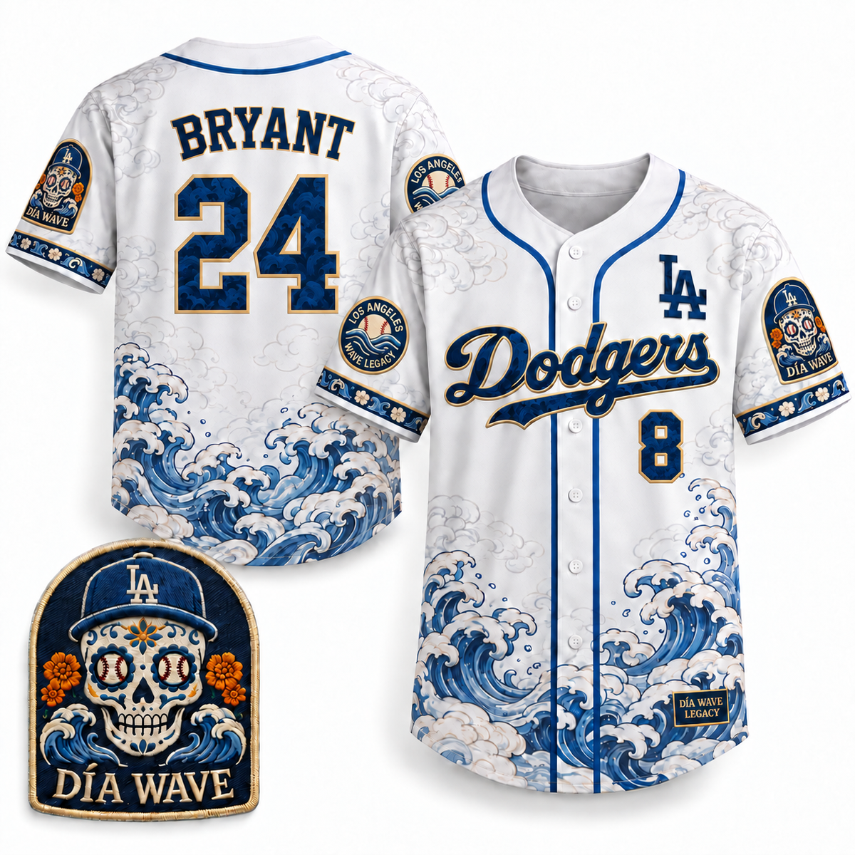 Los Angeles Día Wave Legacy Baseball Jersey - All Stitched