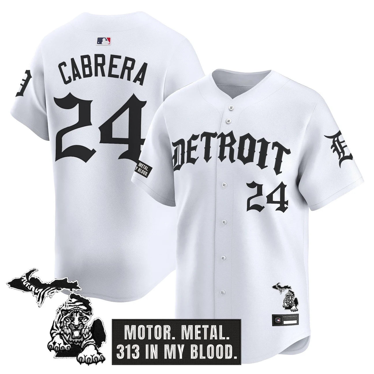 Jersey Vapor Premier de Edición Limitada 'Old English' de los Detroit Tigers para Hombre - Todo Bordado
