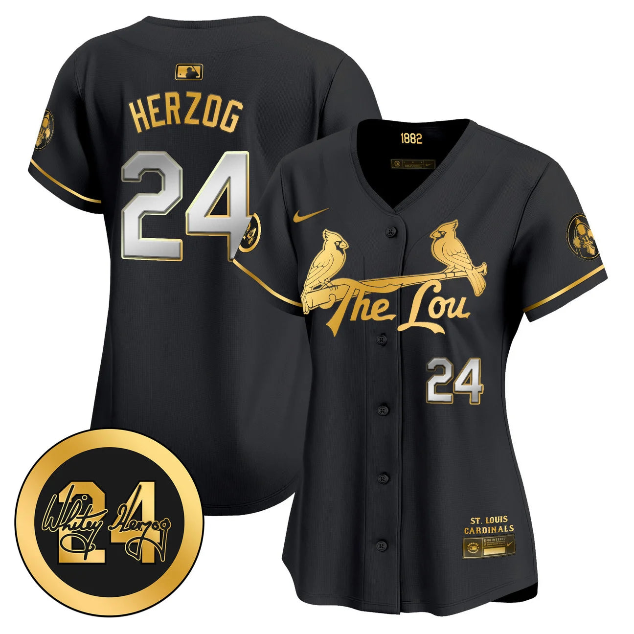 Women's St. Louis Cardinals 2024 City Connect Whitey Herzog Patch Vapor Premier Limited Jersey - All Stitched