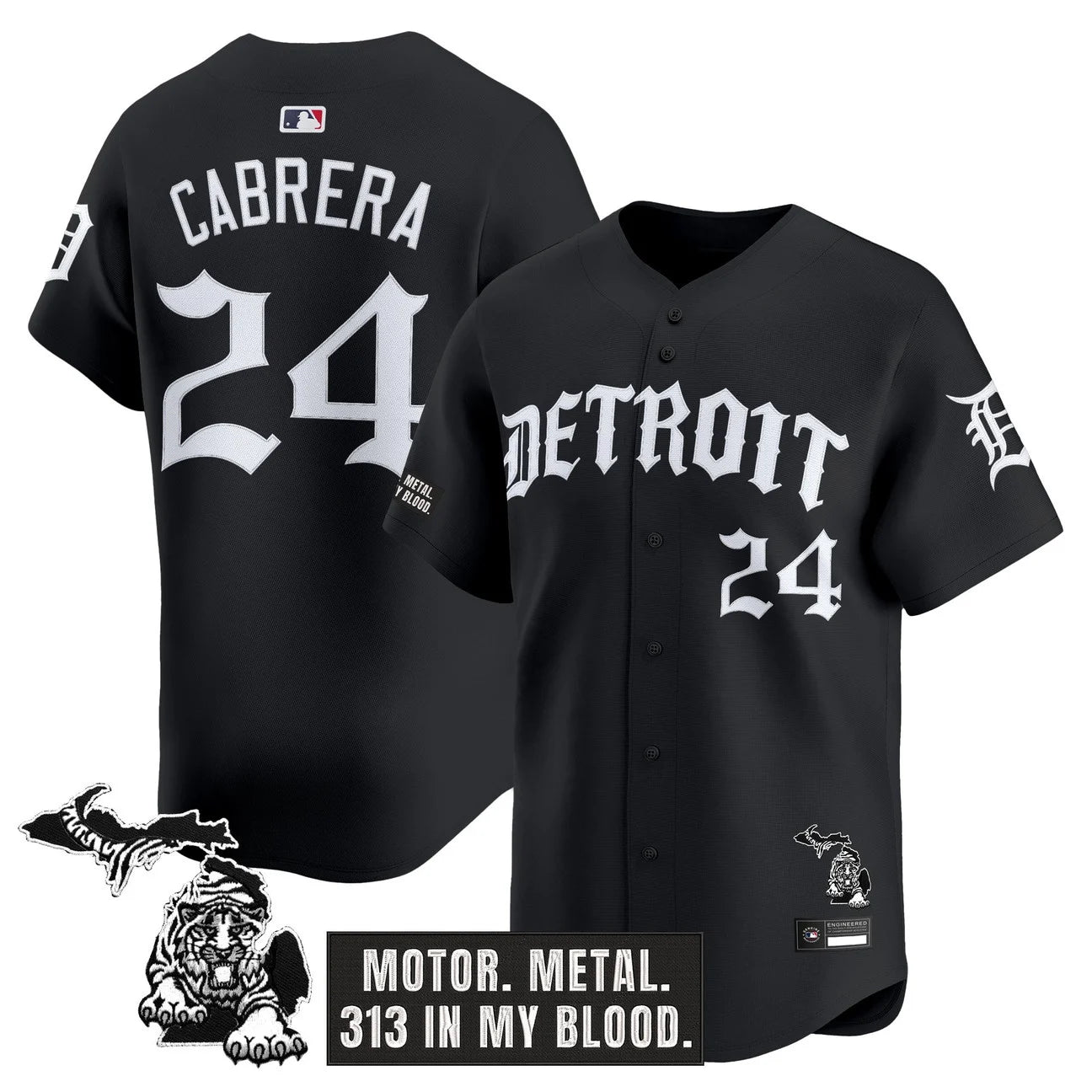 Jersey Vapor Premier de Edición Limitada 'Old English' de los Detroit Tigers para Hombre - Todo Bordado