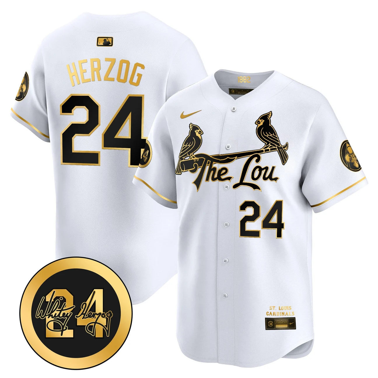 Men's St. Louis Cardinals Whitey Herzog Patch Vapor Premier Limited Jersey - All Stitched