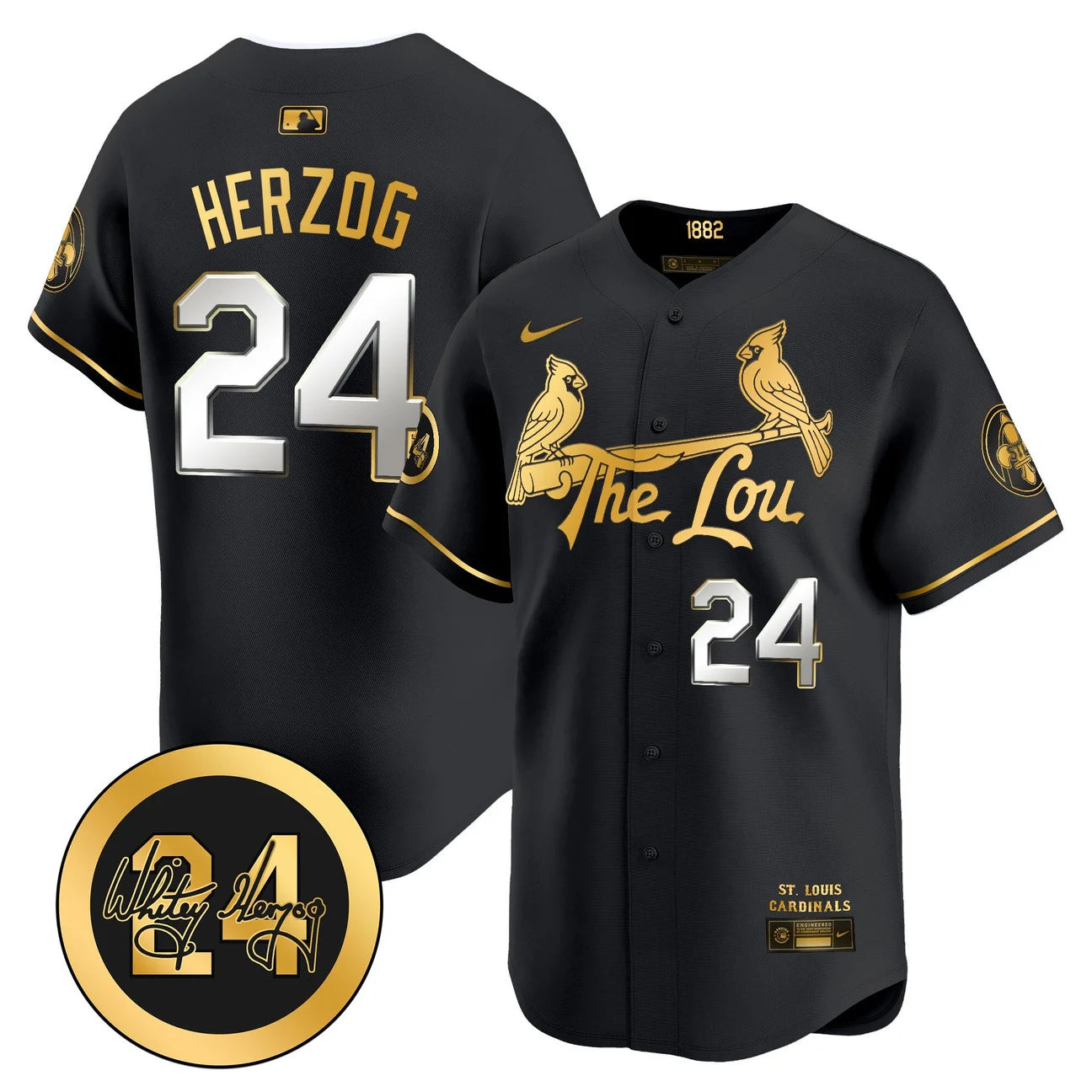 Men's St. Louis Cardinals Whitey Herzog Patch Vapor Premier Limited Jersey - All Stitched