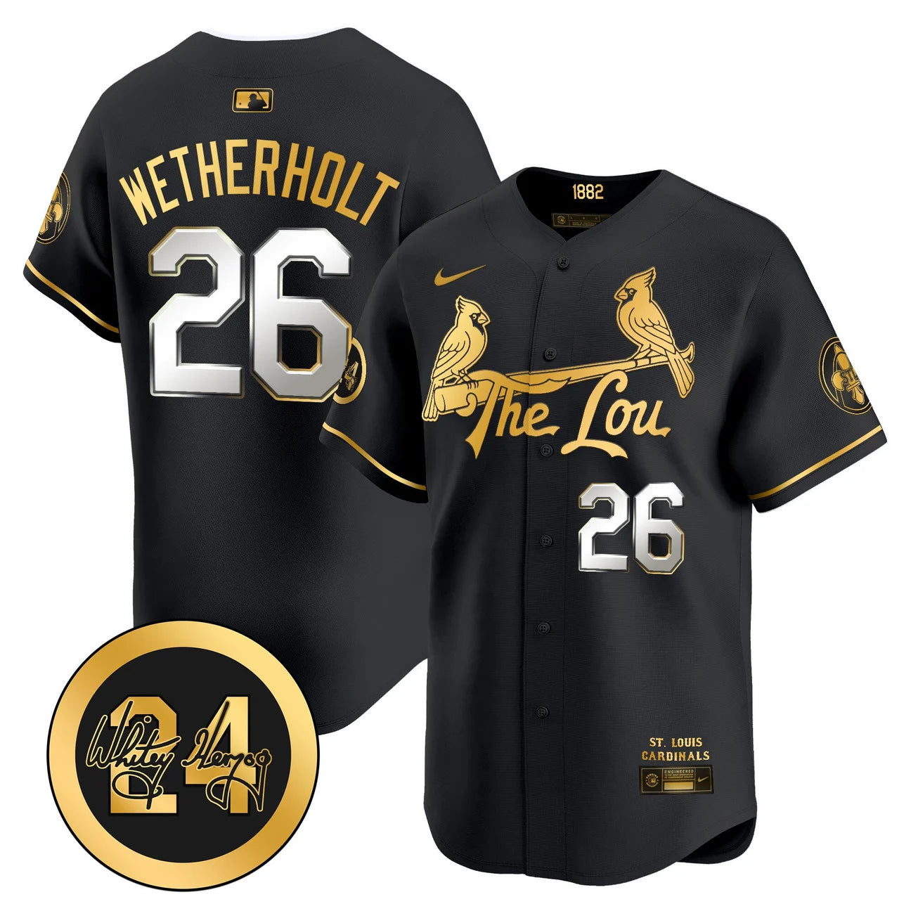 Men's St. Louis Cardinals Whitey Herzog Patch Vapor Premier Limited Jersey - All Stitched