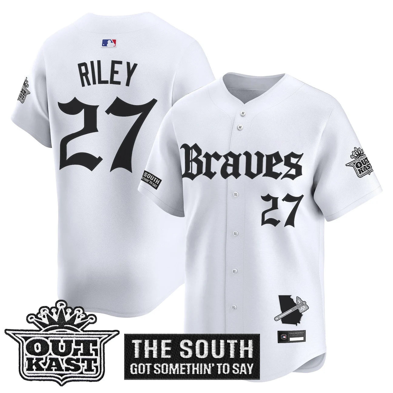 Men's Atlanta Braves 'Gothic South x Outkast Edition' Vapor Premier Limited Jersey V2- All Stitched