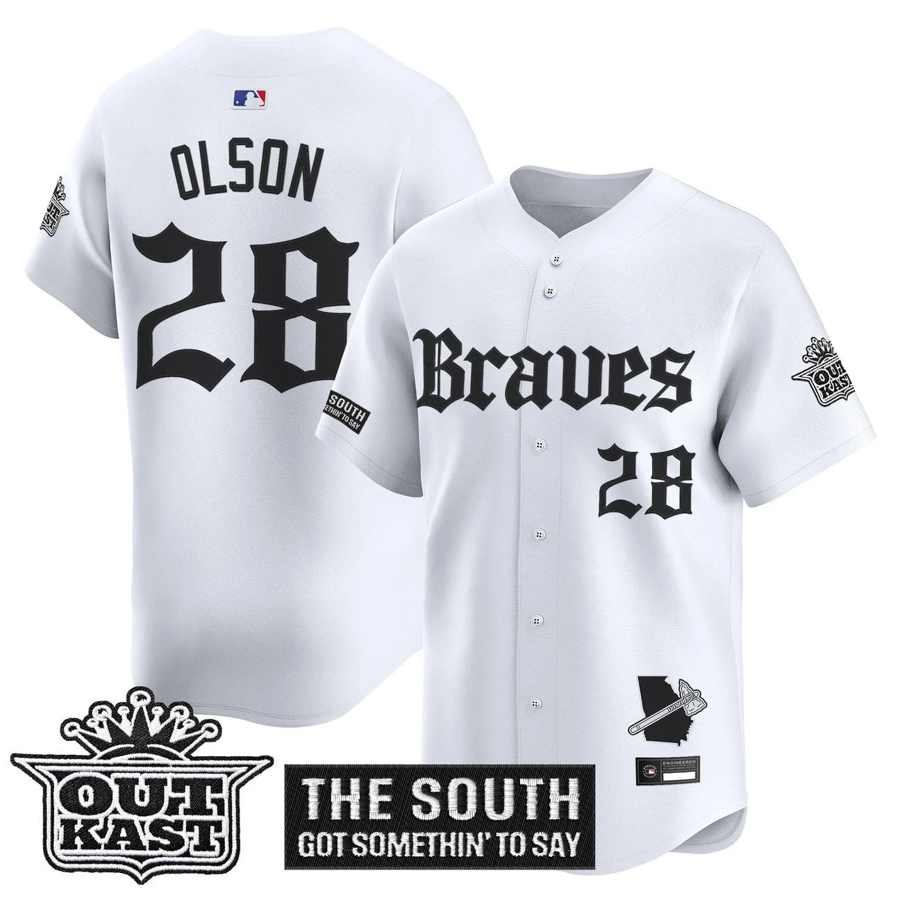 Men's Atlanta Braves 'Gothic South x Outkast Edition' Vapor Premier Limited Jersey V2- All Stitched