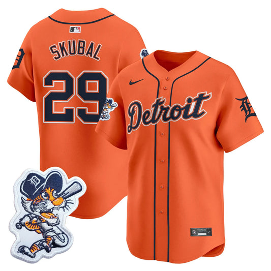 Detroit Tigers Paws Patch Vapor Premier Limited Custom Jersey - All Stitched