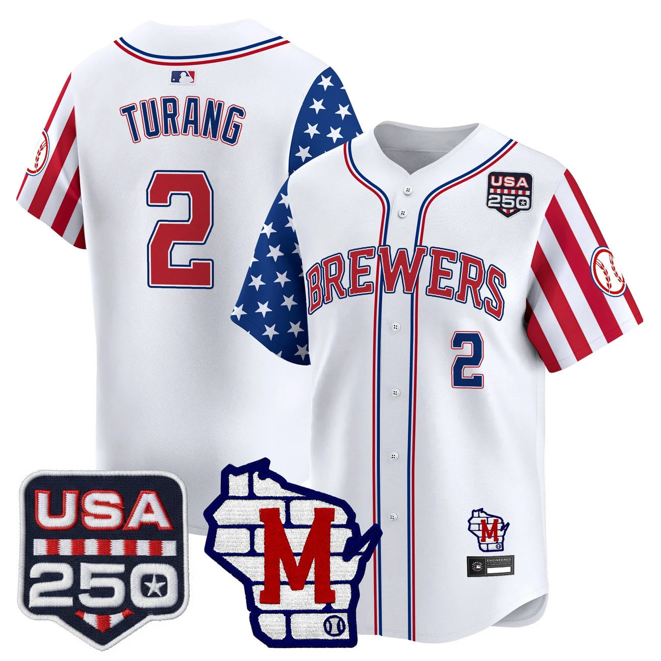 Men's Milwaukee Brewers "America250 Edition" Vapor Premier Limited Jersey - All Stitched