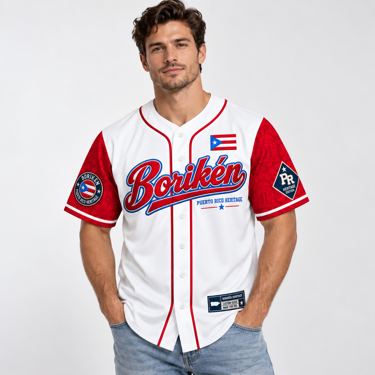 Puerto Rico Heritage Custom Baseball Jersey – All Stitched