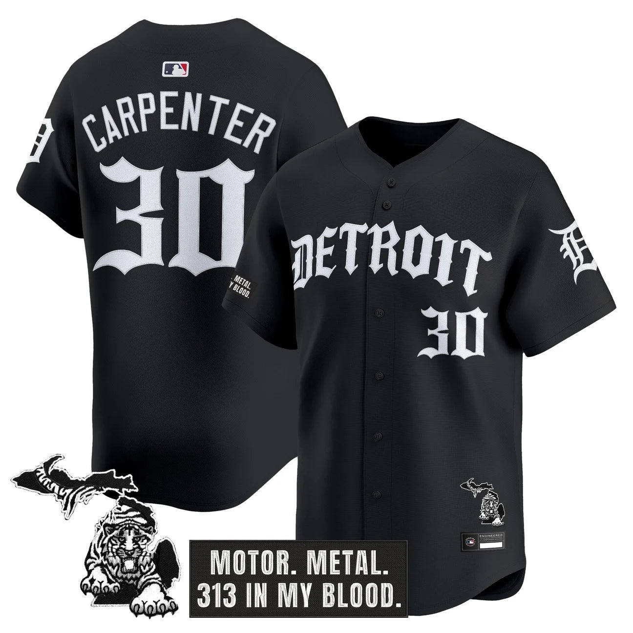 Jersey Vapor Premier de Edición Limitada 'Old English' de los Detroit Tigers para Hombre - Todo Bordado
