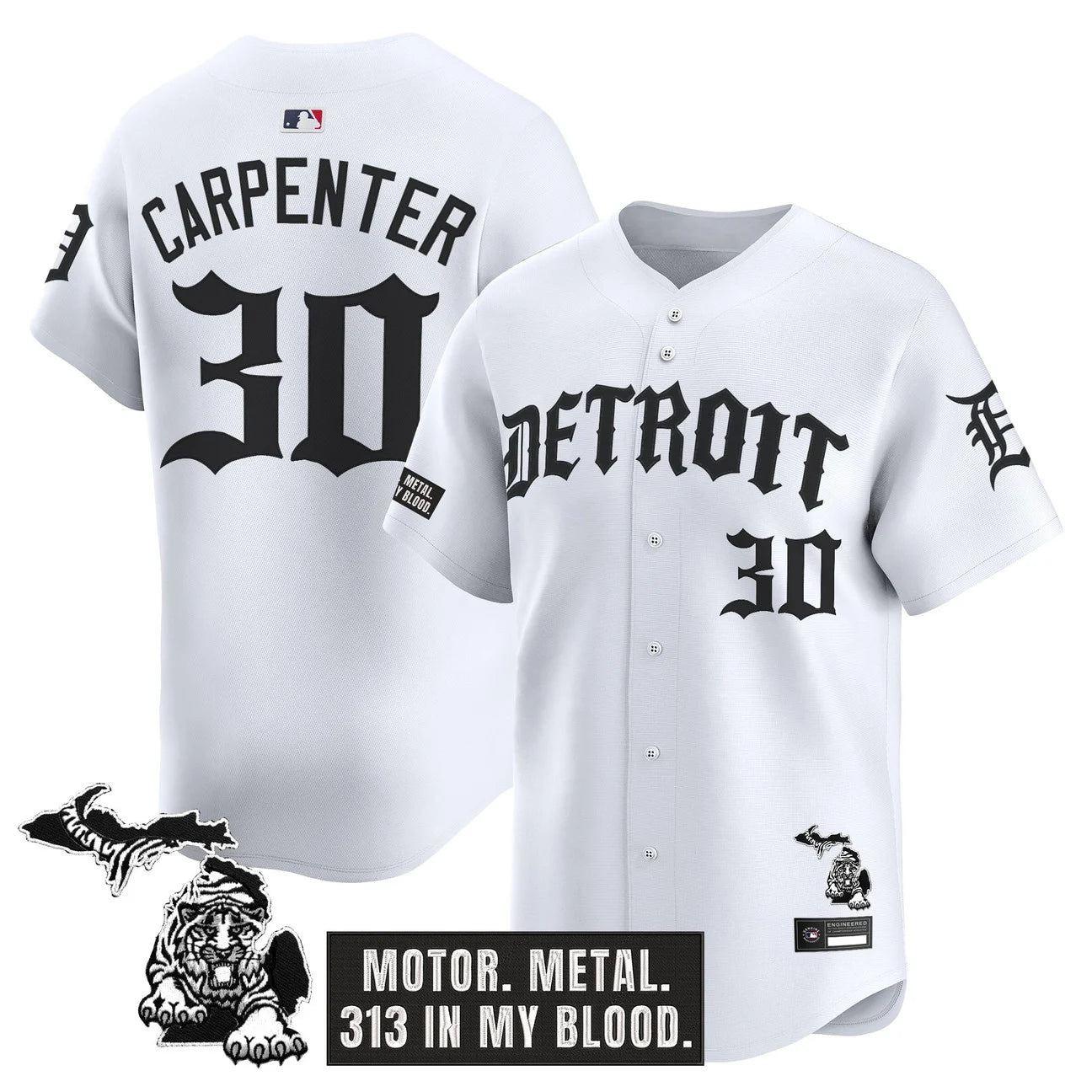 Jersey Vapor Premier de Edición Limitada 'Old English' de los Detroit Tigers para Hombre - Todo Bordado