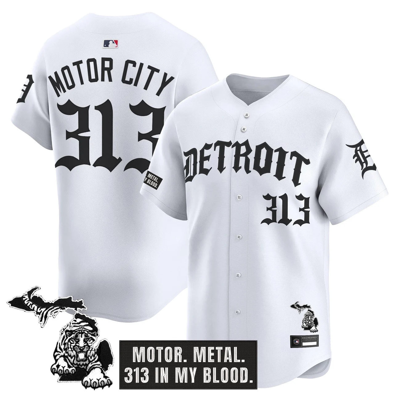 Jersey Vapor Premier de Edición Limitada 'Old English' de los Detroit Tigers para Hombre - Todo Bordado