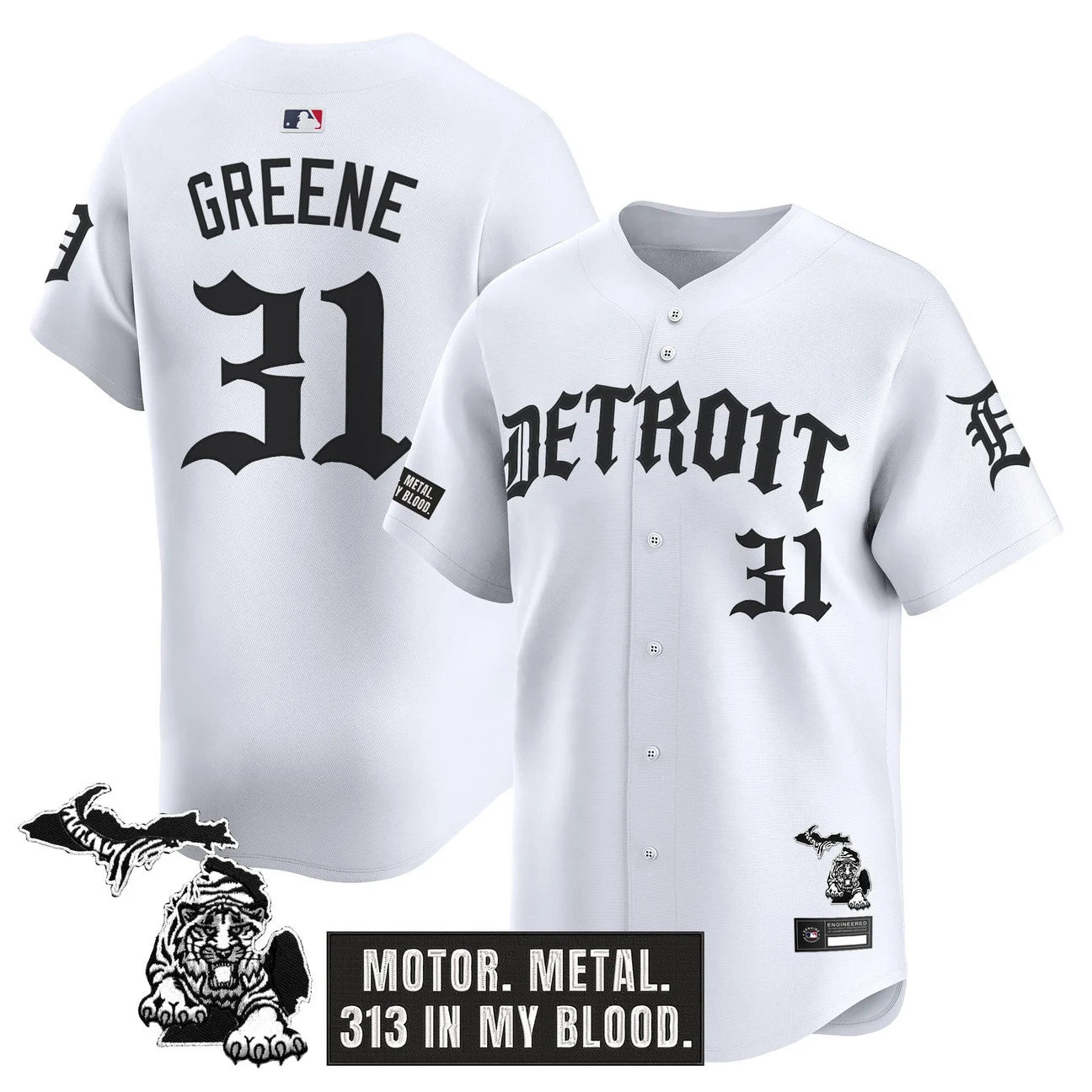 Jersey Vapor Premier de Edición Limitada 'Old English' de los Detroit Tigers para Hombre - Todo Bordado