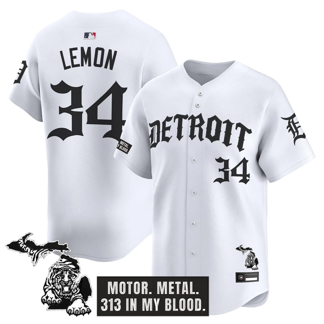 Jersey Vapor Premier de Edición Limitada 'Old English' de los Detroit Tigers para Hombre - Todo Bordado